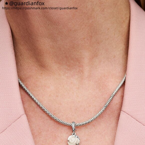 Pandora White Rose in Bloom Double Dangle Charm - Picture 5 of 7